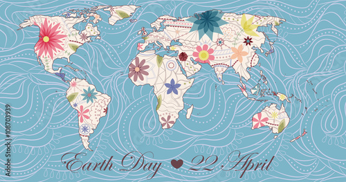 Earth day background vintage photo