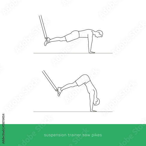 Fitness Icon. Supension Trainer Saw Pike. Vector design.