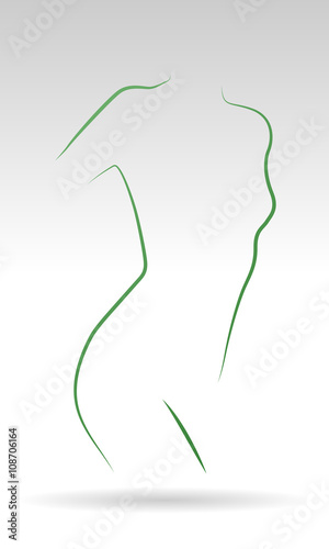 Wellness-Icon (Grün) - Silhouette von einer Frau