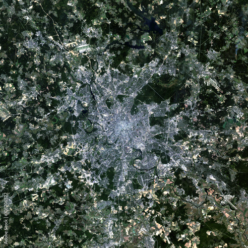 Moscow from Landsat satellite. Elements of this image furnished by NASA. photo