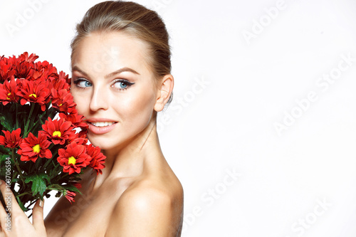 Beautiful girl with flower