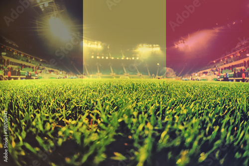 euro 2016 stadium with blending Belgium flag