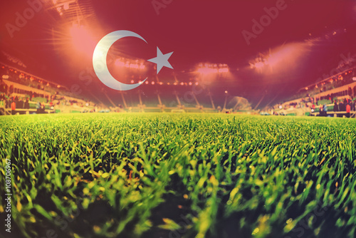 euro 2016 stadium with blending Turkey flag © irontrybex