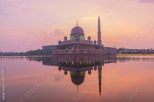 Putrajaya Mosque Malaysia in Twilight time.