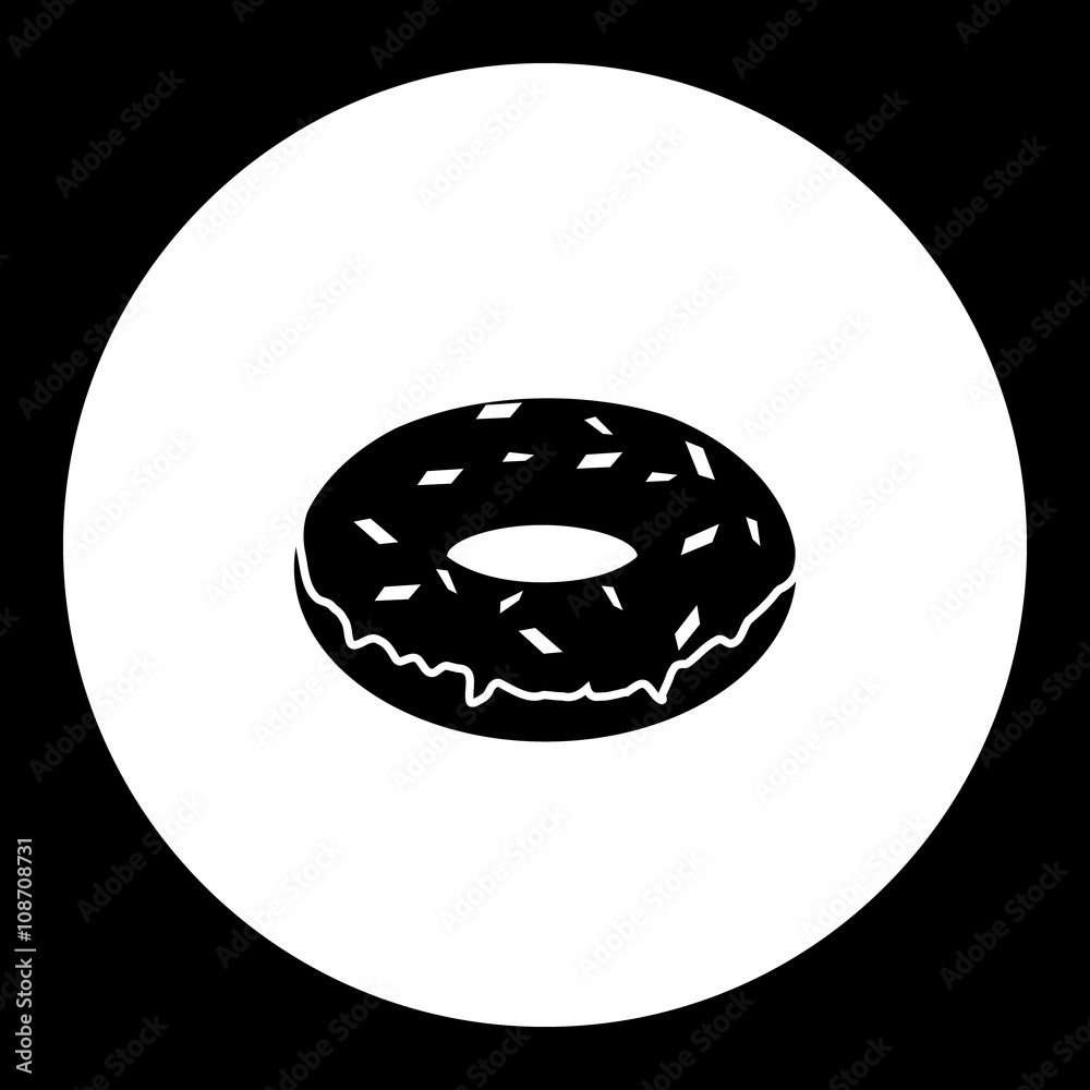 Fototapeta premium one simple isolated donut delicious and sweet silhouette icon eps10