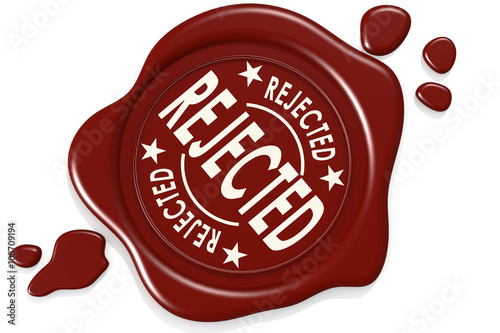 Cuadro en lienzo Rejected label seal isolated