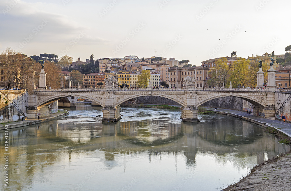 Tiber River in Rome, Italy