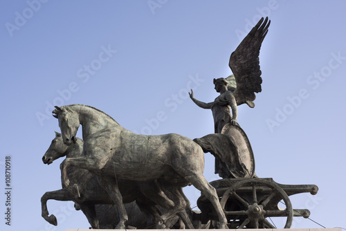 Statue Winged Victory the Altare della Patria. Vittoriano in Rome