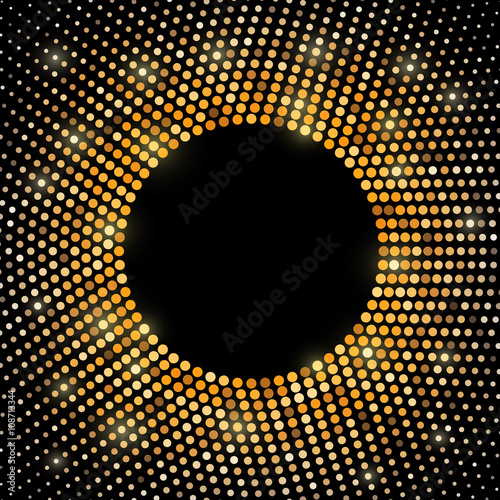 Abstract gold disco halftone background
