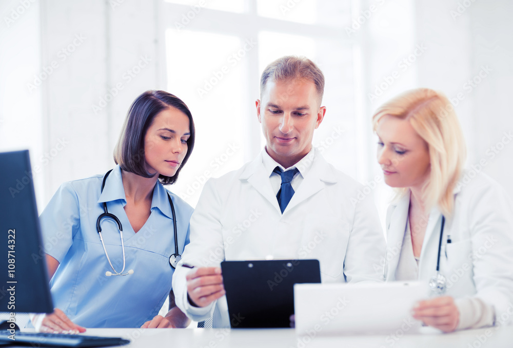 team or group of doctors on meeting team or group of doctors on meeting
