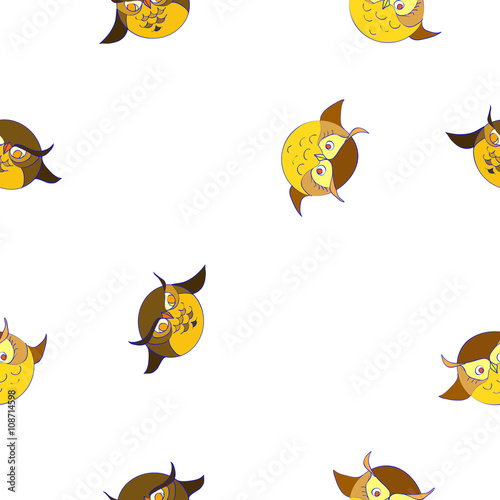  Seamless pattern with  owls. 
