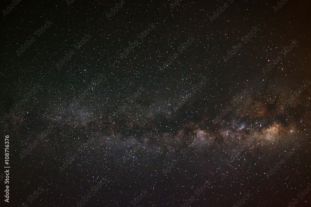 milky way galaxy on a night sky,long exposure photograph, with g