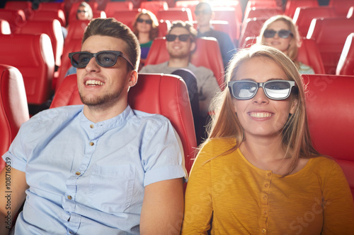 happy friends watching movie in 3d theater © Syda Productions