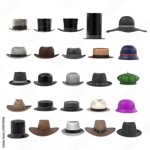 3d renderings of large hats collection photo