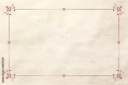 Paper grungy background with vintage frame