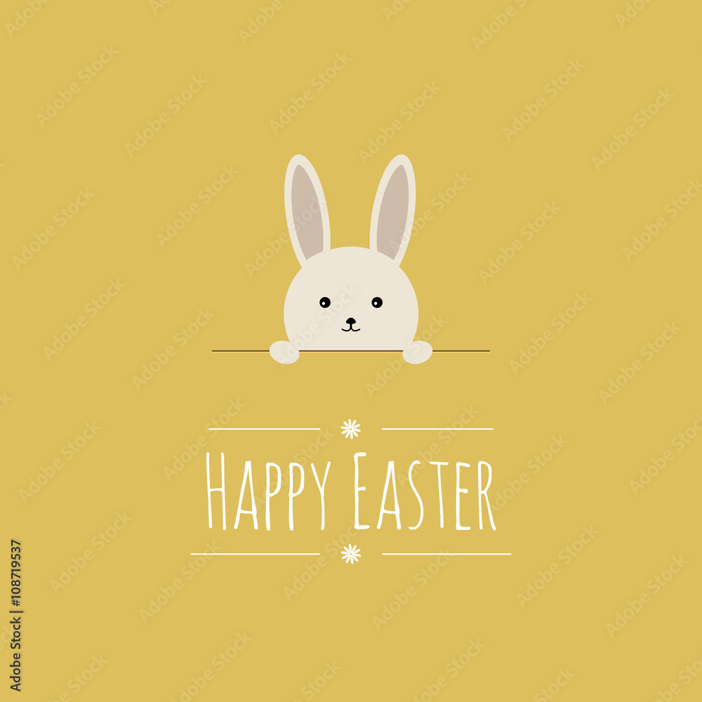 Fototapeta premium Vector Easter background with cute bunny.