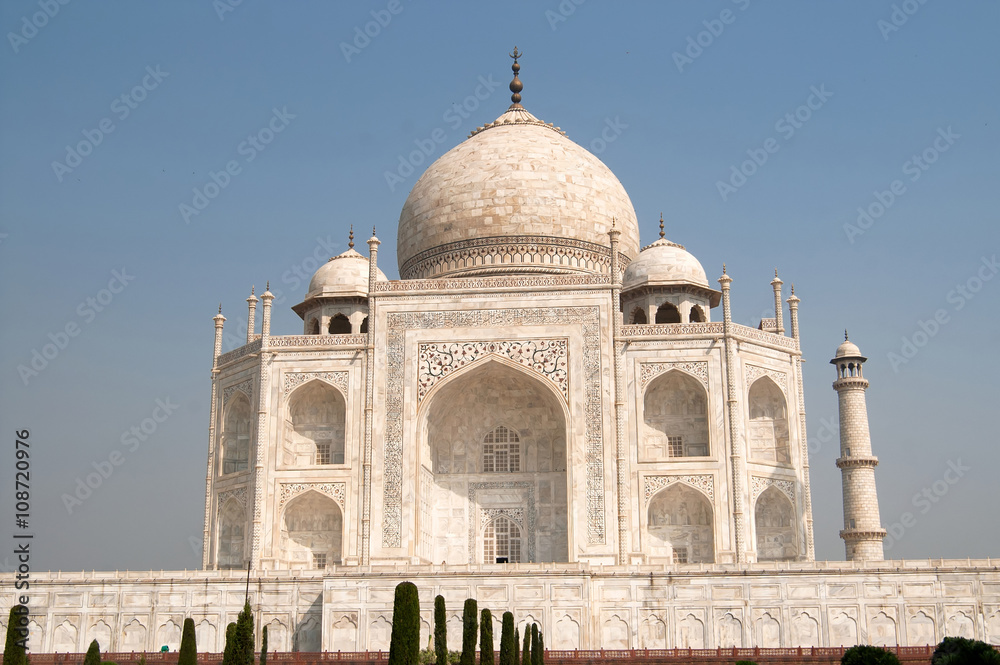 White marble Taj Mahal in India, Agra