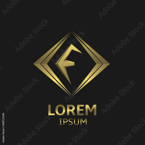 Free Download Golden F letter - GFXLoad