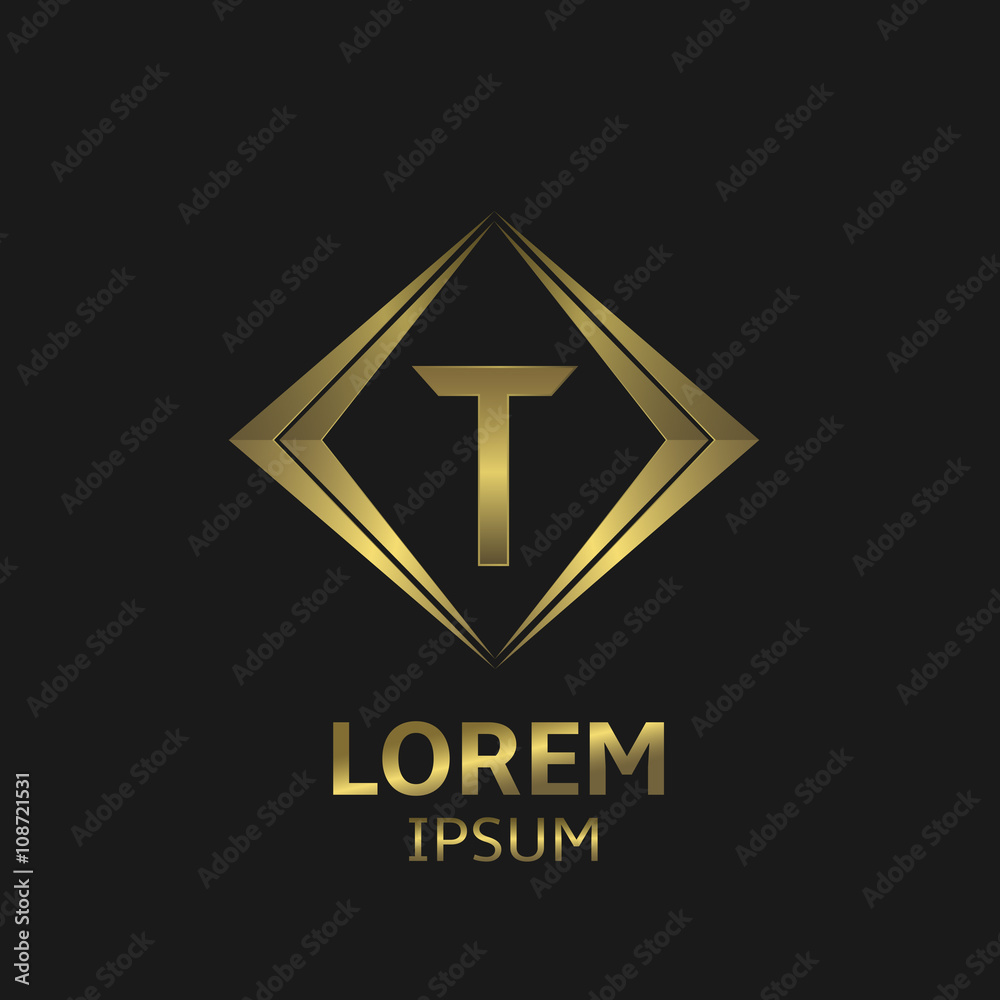 Golden T letter Golden T letter