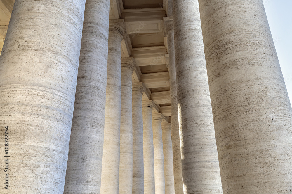 Columns at St. Peter's Square in Rome, Italy Columns at St. Peter's Square in Rome, Italy