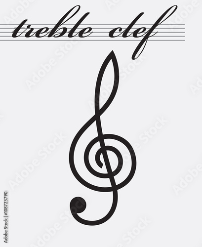 monochrome icon of treble clef 