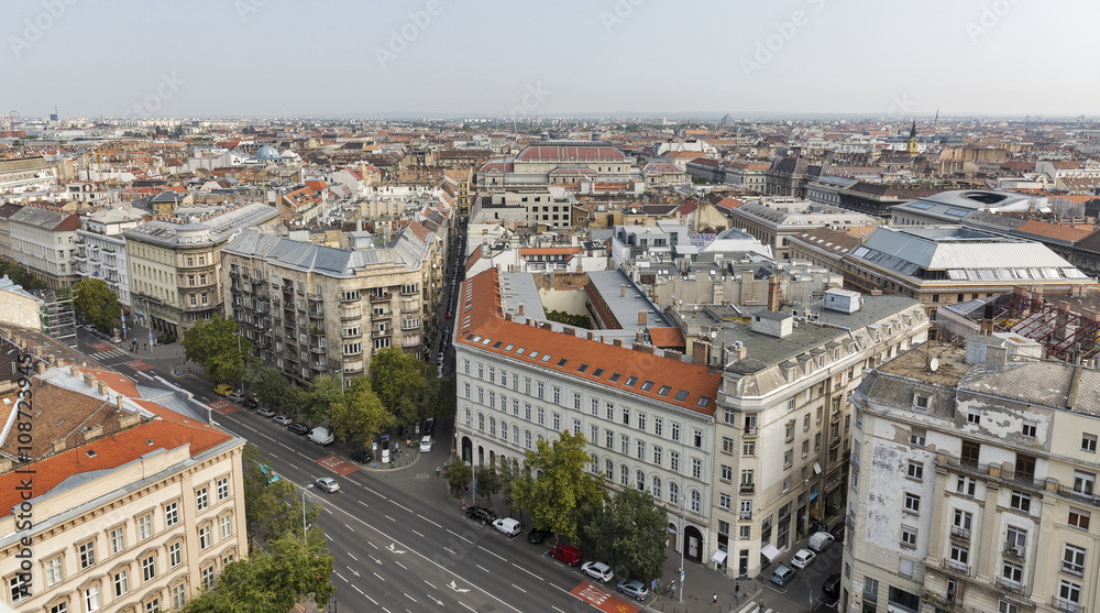 Aerial view of Budapest city