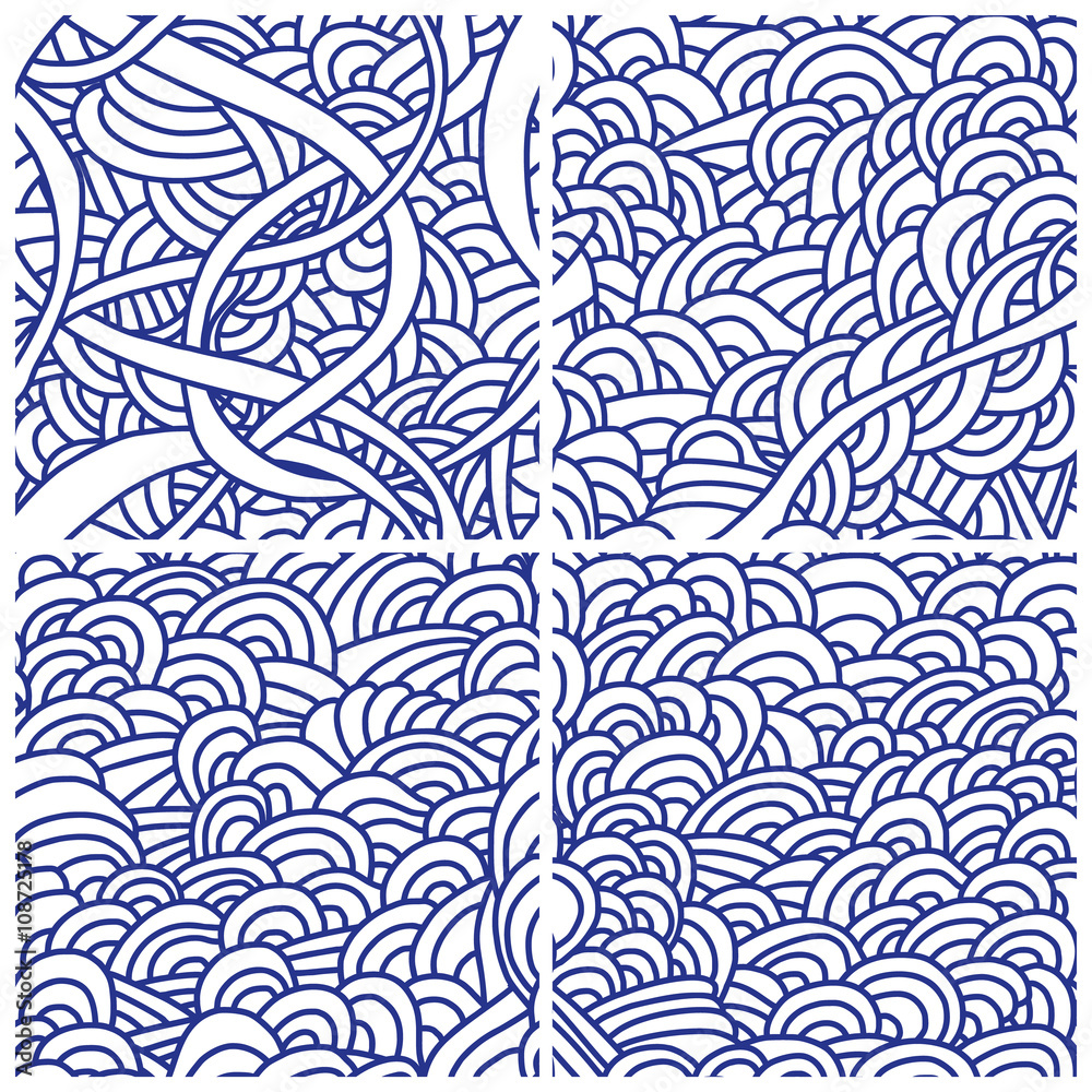 Set of four seamless patterns.
