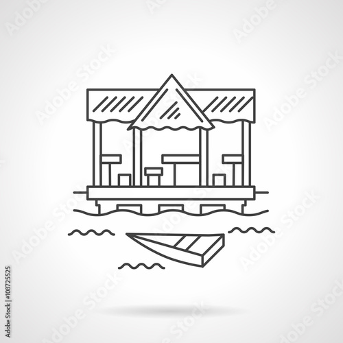 Obraz na płótnie Tropical jetty flat line vector icon w salonie