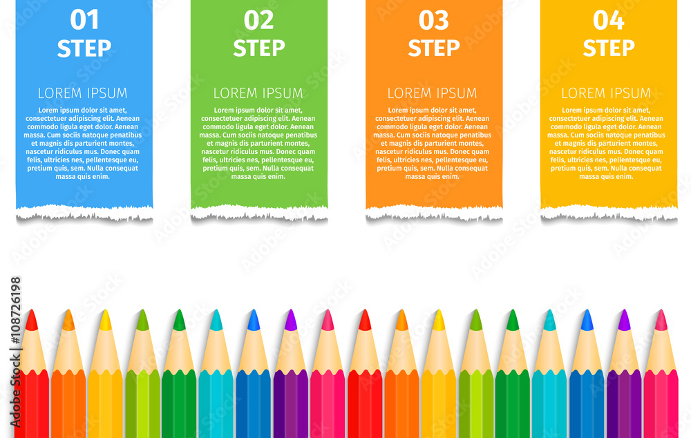 Infographics pencils school vector set bacground