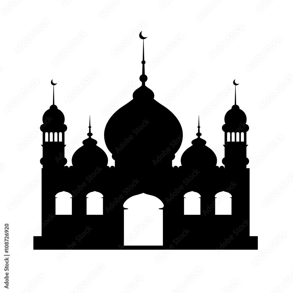 Silhouette of mosque