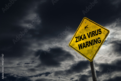 Zika Virus Warning Sign With Copy Space
