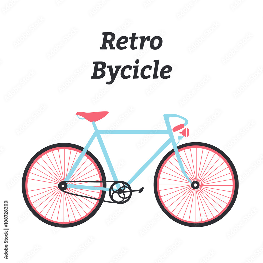 Vintage bycicle. Flat bike. Retro bike.