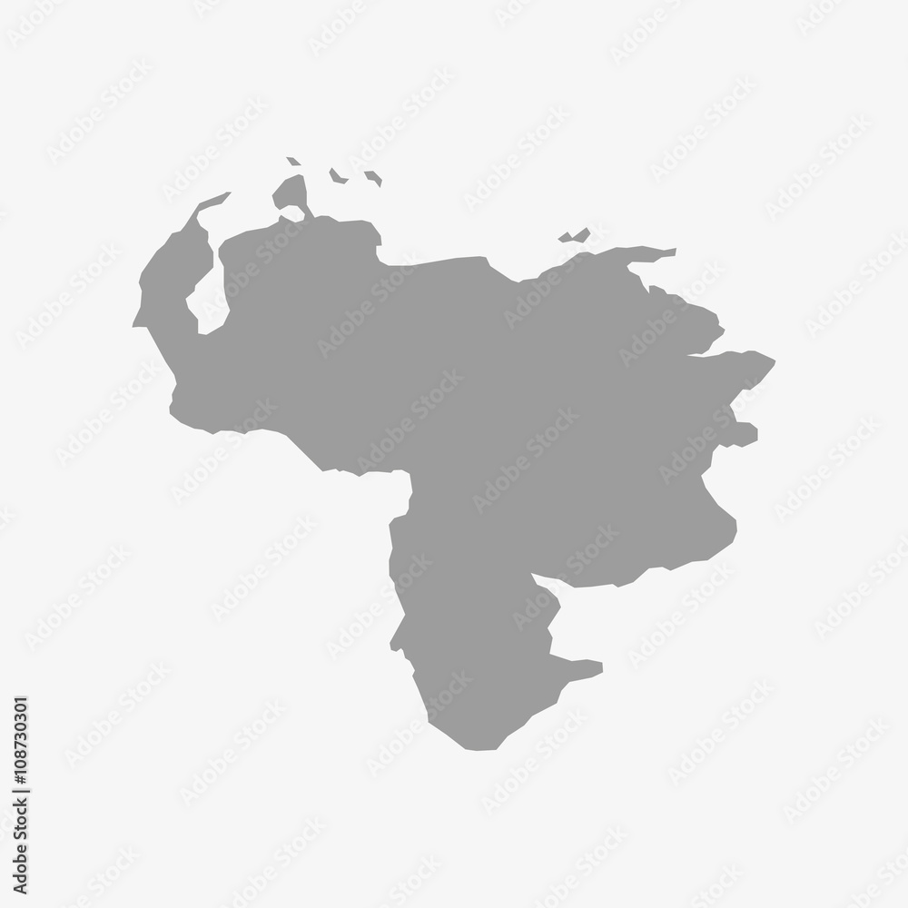 Map of Venezuela in gray on a white background