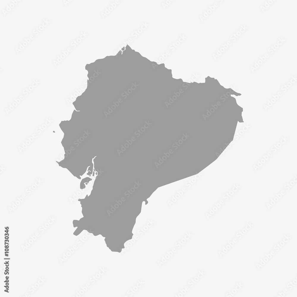 Ecuador map in gray on a white background