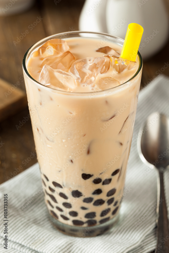 Homemade Milk Bubble Tea with Tapioca Homemade Milk Bubble Tea with Tapioca