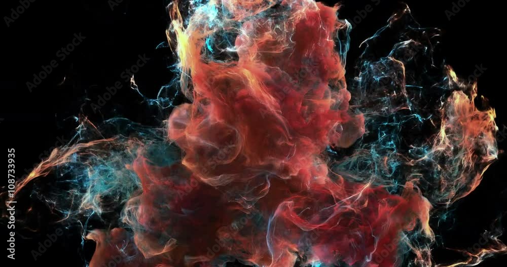 Motion Background VJ Loop - Red and Blue Particles 4k + Matte
