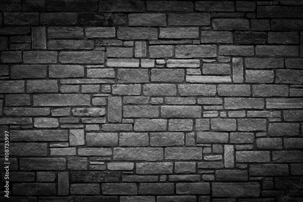 Steinmauer Hintergrundgrafik, schwarz weiß mit Vignettierung