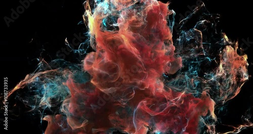 Motion Background VJ Loop - Red and Blue Particles 4k + Matte