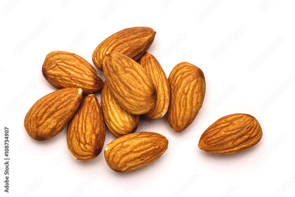 group of almonds isolated on white group of almonds isolated on white