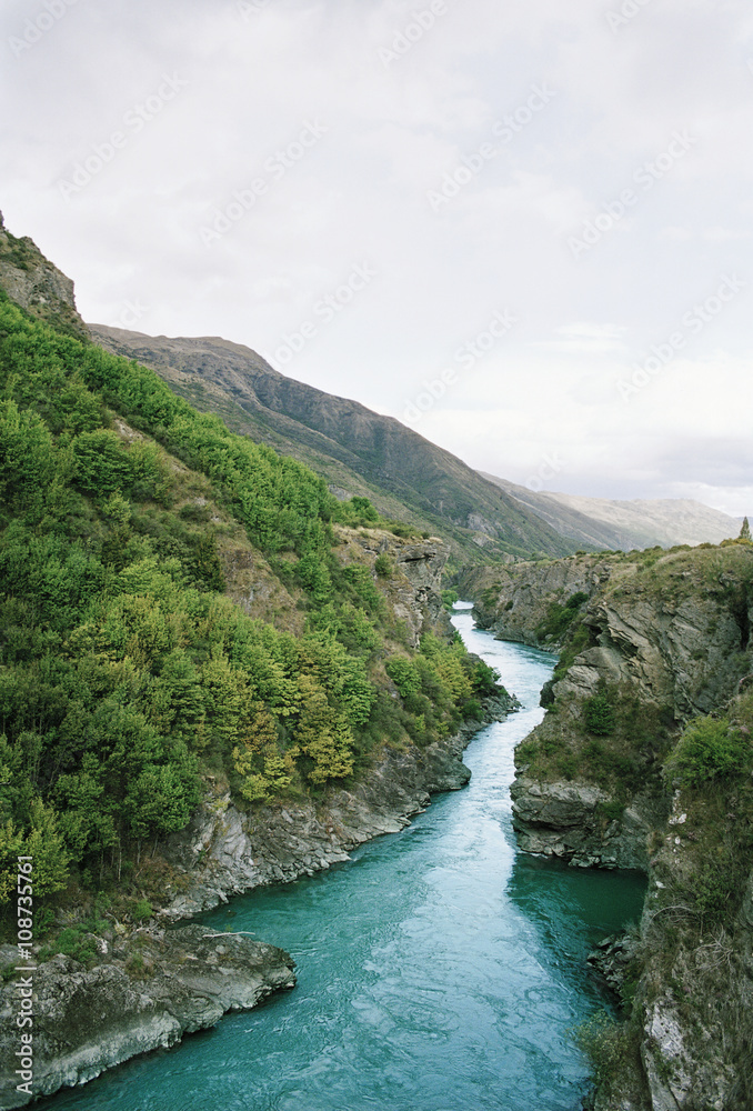 Valley with blue water Valley with blue water