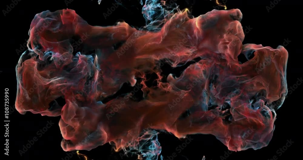 Motion Background VJ Loop - Red and Blue Particles 4k + Matte