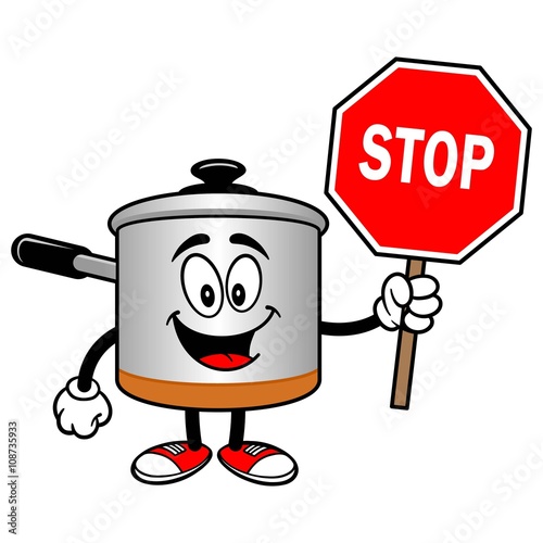 Cooking Pot with a Stop Sign