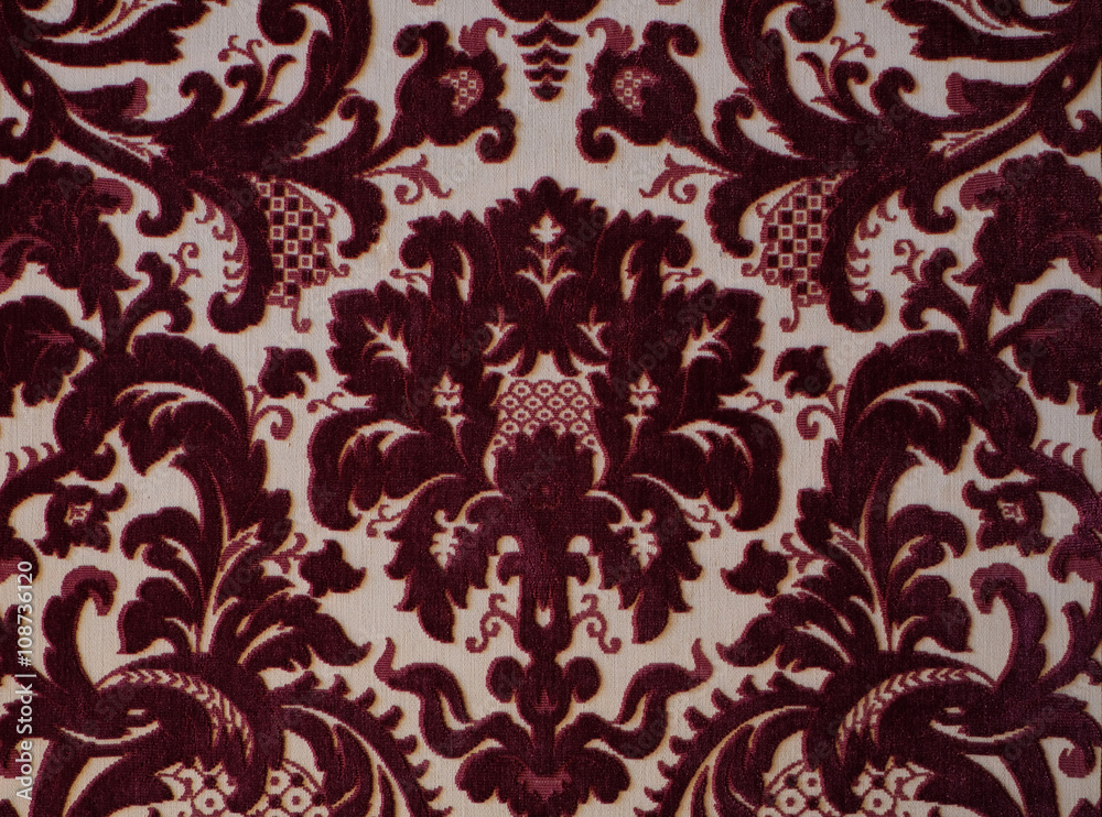 Fototapeta premium tapisserie royal ornement château tissu velour bordeau dessin g