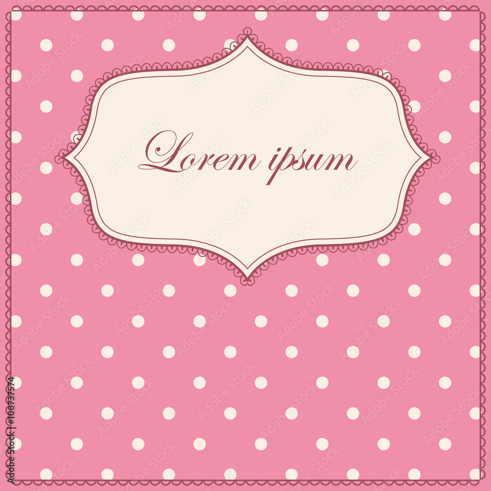 Polka dot pink background with banner Polka dot pink background with banner