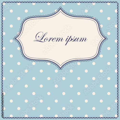 Polka dot blue background with banner