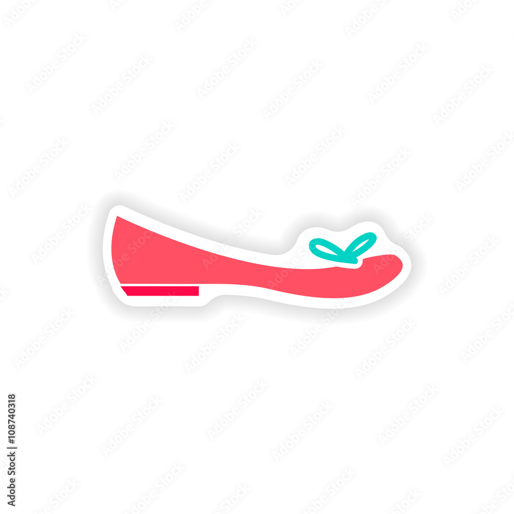 stylish paper sticker on white background women's shoe stylish paper sticker on white background women's shoe