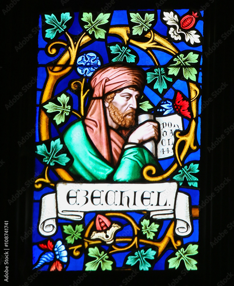 Stained Glass - the Prophet Ezekiel Stained Glass - the Prophet Ezekiel