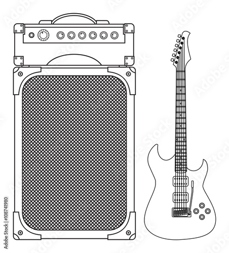 Electric Guitar and Amplifier