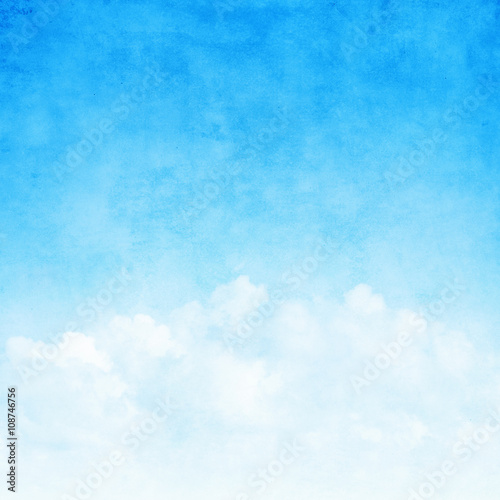 Blue sky with clouds in grunge style. © Elena Volkova
