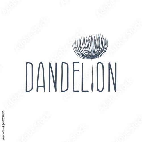 Fototapeta Naklejka Na Ścianę i Meble -  Abstract fluffy dandelion flower logo. Vector illustration